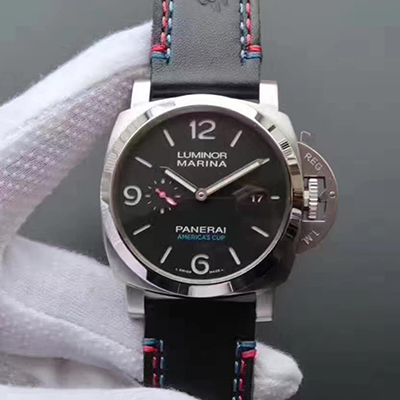 Panerai Luminor Marina 1950 PAM727 Americas Cup 2017 ZF Factory Black Leather Strap Black Dial Replica Watch - UK Replica