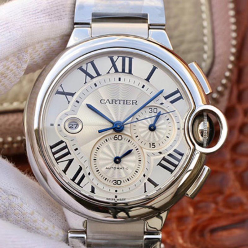 Cartier Ballon Bleu Chronograph W6920076 ZF Factory Silver Dial Replica Watch - UK Replica