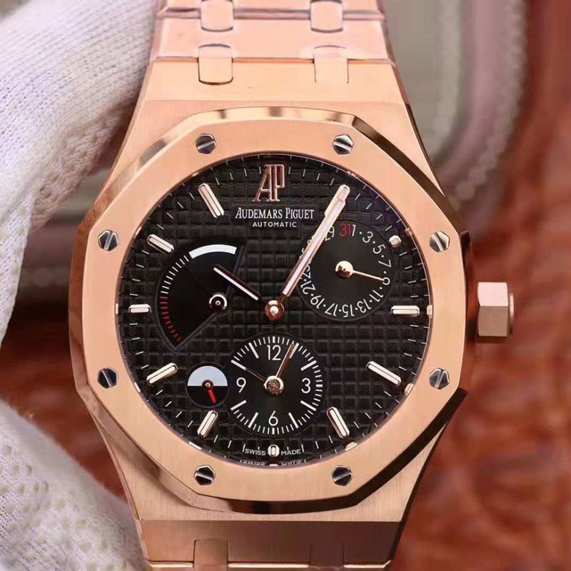 Audemars Piguet Royal Oak GMT 41MM 26120 Rose Gold TWA Factory Black Dial Replica Watch - UK Replica