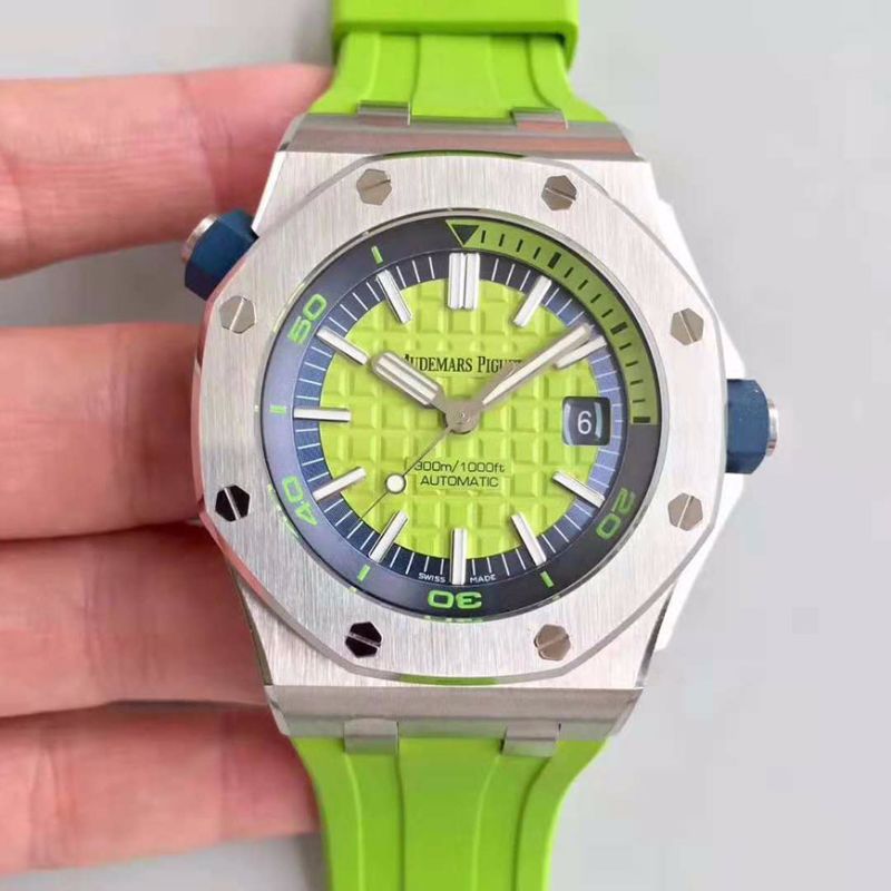 Audemars Piguet Royal Oak Offshore Diver 15710ST.OO.A038CA.01 JF Factory Green Dial Replica Watch - UK Replica