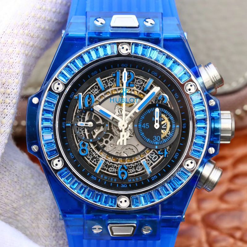 Hublot Big Bang Unico 411.JX.4802.RT Blue Strap Skeleton Dial Replica Watch - UK Replica