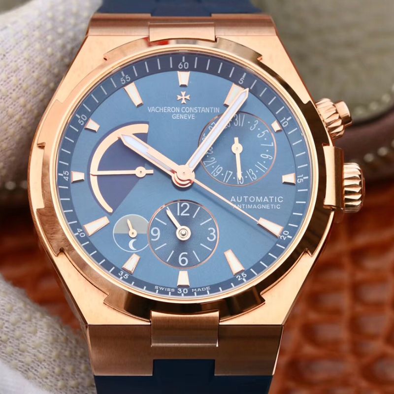 Vacheron Constantin Overseas 44mm TWA Factory 18K Rose Gold Blue Dial Replica Watch - UK Replica