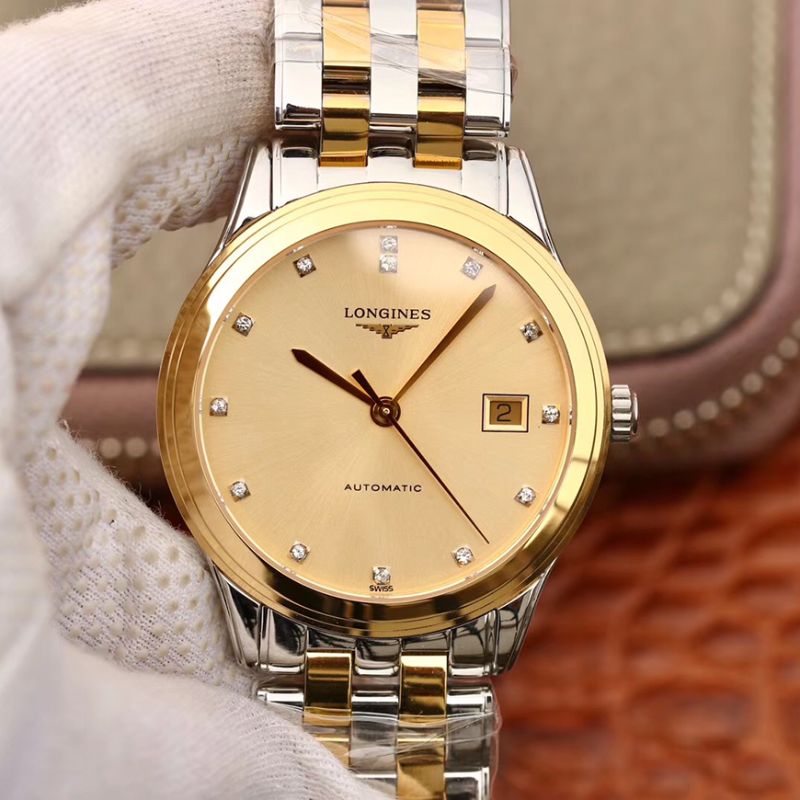 Longines Flagship L4.874.3.37.7 YC Factory Gold Dial Replica Watch - UK Replica