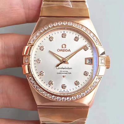 Omega Constellation 123.25.38.21.52.001 38MM 3S Factory Rhodium Dial Replica Watch - UK Replica