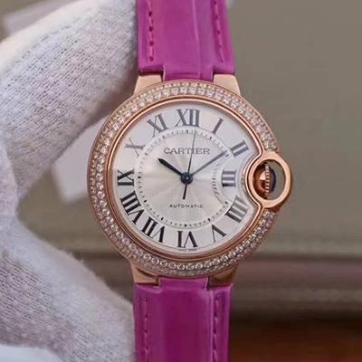 Cartier Ballon Bleu 36MM Rose Gold V9 Factory Silver Dial Replica Watch - UK Replica