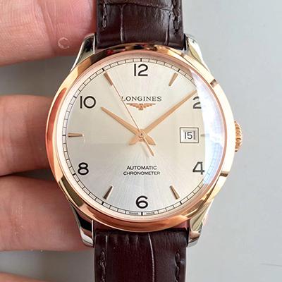 Longines Record L2.820.4.76.2 18K Rose Gold Silver Dial Replica Watch - UK Replica