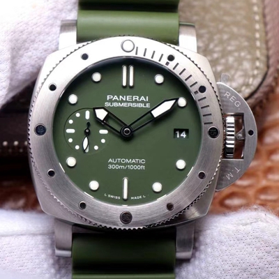 Panerai Submersible Verde Militare PAM1055 VS Factory Matte-Green Dial Replica Watch