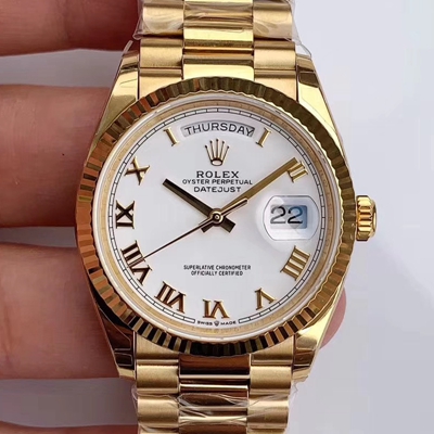 Rolex Day-Date M128238 EW Factory White Dial Roman Time Scale Replica Watch