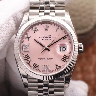 Rolex Datejust M126234-0031 EW Factory Pink Dial Replica Watch