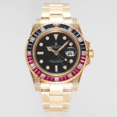 Rolex GMT Master II 116758 SAru-78208 ROF Factory Black Dial Replica Watch