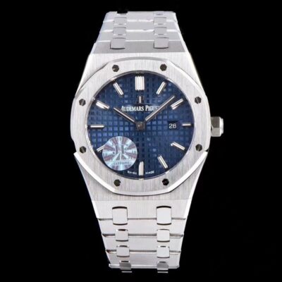 Audemars Piguet Royal Oak Quartz 67650ST.OO.1261ST.01 JF Factory Blue Dial Replica Watch