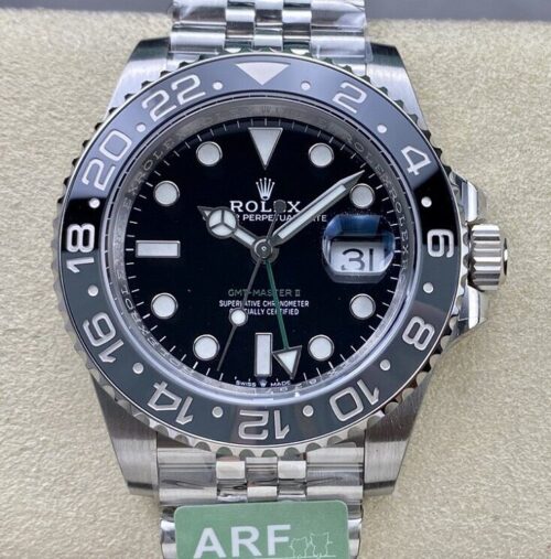 Rolex Greenwich GMT M126710-0003 ARF factory black and gray bezel KV replica watch